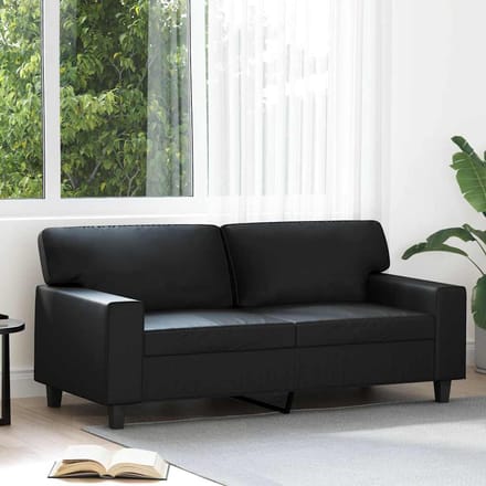 vidaXL - Tweezitsbank - 140 - cm - kunstleer - zwart