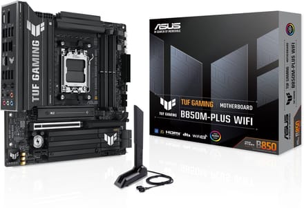 ASUS TUF GAMING B850M-PLUS WIFI - Moederbord - Micro-ATX - Socket AM5 - AMD B850 - DDR5 - Realtek ALC1220P - Wi-Fi 6E - 2.5Gb LAN
