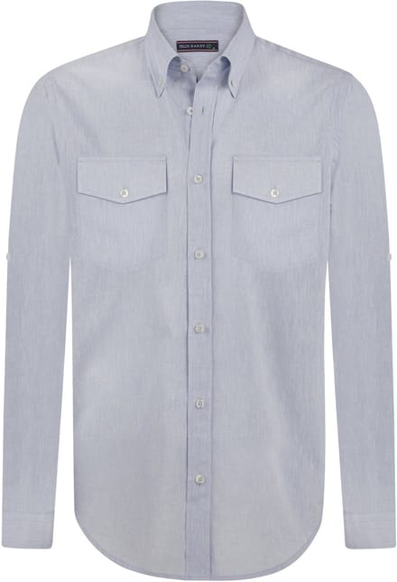 Felix Hardy Linnen Katoen Blend Shirt - Overhemd Heren Blauw - M