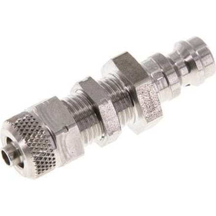 RVS 306L DN 5 Luchtkoppeling Insteeknippel 4x6 mm Push-On Schotkoppeling - CLP5-NB-SSL-P-4