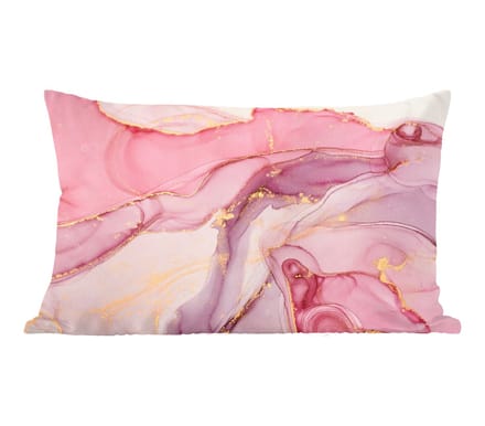 Sierkussens - Kussentjes Woonkamer - 60x40 cm - Goud - Marmer - Roze