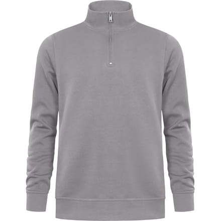 Unisex Troyer Trui met driekwartsrits Light Grey - S