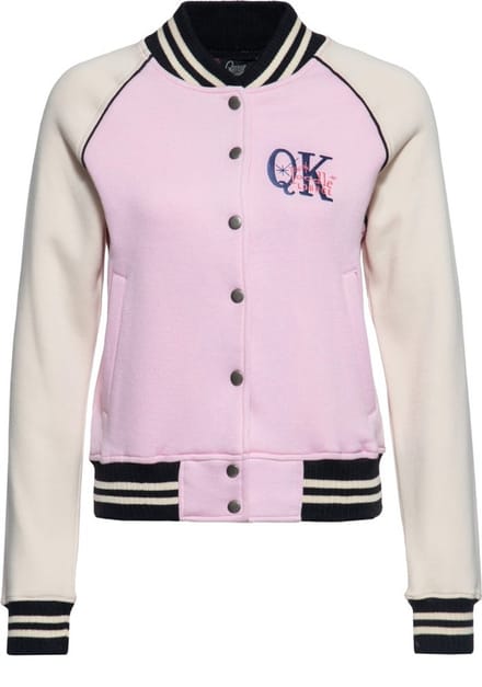Queen Kerosin dames Poodle Lounge college-sweatjack roze