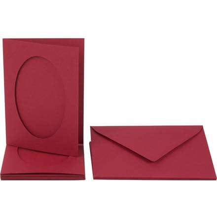 Passepartoutkaarten "Ovaal", 10 stuks. - Donderrood