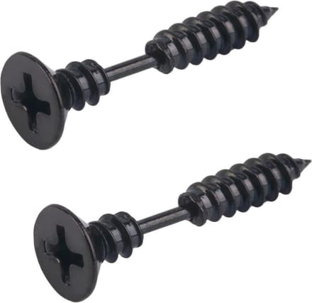Fako Bijoux® - Oorbellen - Schroef - Schroeven - Zwart