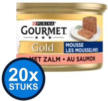 20x Gourmet - Gold Mousse Zalm - Kattenvoer Natvoer - 85 g