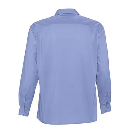 SOLS Heren Baltimore Poplin Overhemd met Lange Mouwen (Middenblauw)