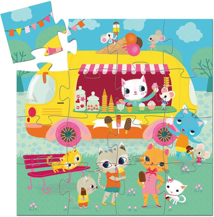DJECO puzzel ice cream truck 2 jr / 16 stks