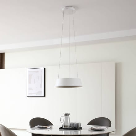 Lucande LED hanglamp Belsar, wit, aluminium, CCT