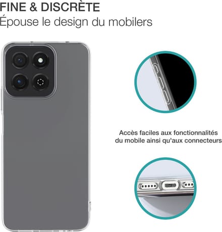 Bigben Connected, Hoesje geschikt voor Honor 200 Smart - Flexibel SiliSoft Anti-Vergeling, Transparant