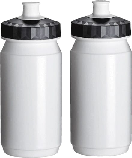 Waterfles Kind 2x 550 ml Wit Zwart Drinkbus Fiets Bidon