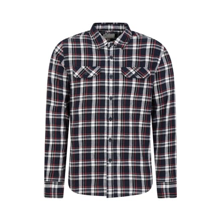 Mountain Warehouse Heren Overhemd met lange mouwen in molton (Blauw)