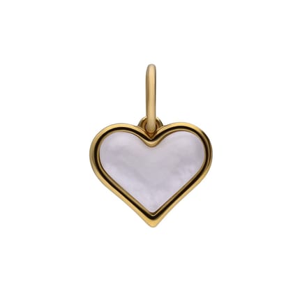 Lucardi - Dames Stalen goldplated bedel hart - Hanger - Staal - Goudkleurig