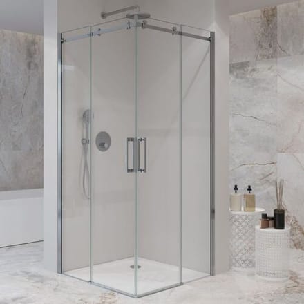 Sturotec 3080 corner entry 2 sliding doors with 2 fixed elements 70 x 70 x 200 cm, with nano coating R-SN-D7070-CR