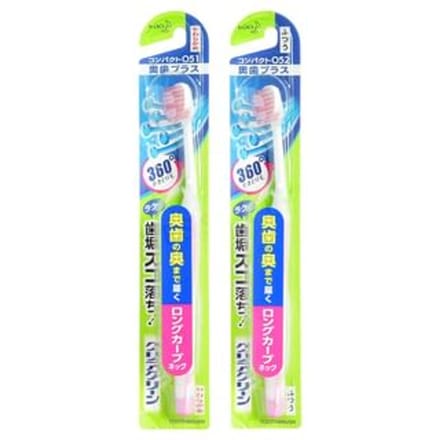 Kao - Clear Clean Back Tooth Plus Compact Toothbrush 1 pc - Random Color - Normal
