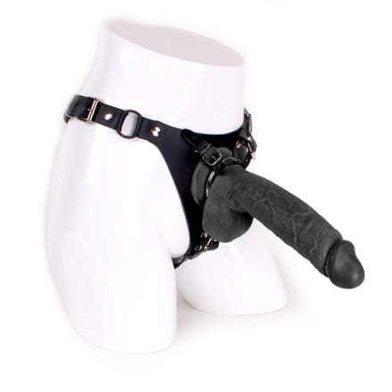 Kiotos Cox - Strap-On Harnas Met Dildo 24 x 4 cm - Zwart