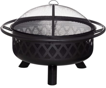 Mustang Vuurschaal met Grillrooster Ø67 cm – Luxe Fire Pit BBQ – Zwart/Brons – 91 cm