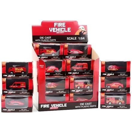 Jouet - Véhicule Pompier 1/64 - Rouge - 3 ans - Intérieur rouge