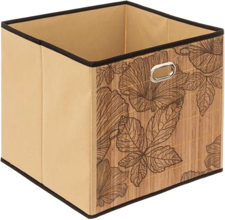 Opbergmand met bloemmotief van bamboe