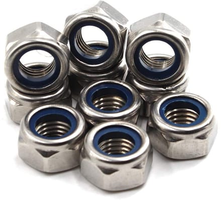 Nylon Insert Lock Nuts van RVS 304 - Duurzame en Roestbestendige Hex Moeren (Verpakking van 100)