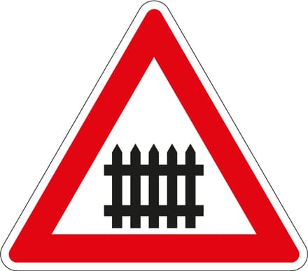 Bewaakte spoorwegovergang sticker, J10 150 mm