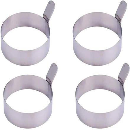 ProLeo 4-delige RVS Eierenring 9cm - Voor Perfecte Eieren en Pannenkoeken