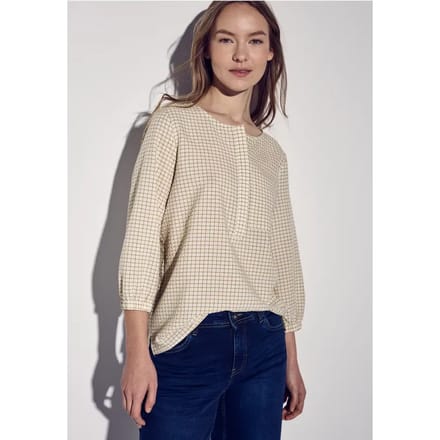 Geruite seersucker blouse
