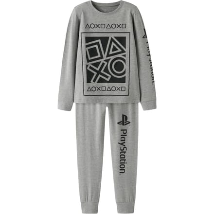Name It Jongens Lange Pyjama Set NKMOLYMPOS Playstation Print Grijs - Maat 122/128