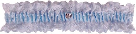 Kousenband grote maat - blauw kant