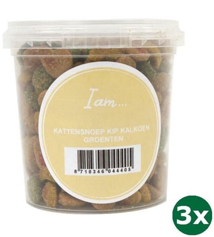 I am kattensnoep kip / kalkoen / groenten 3x 70 gr