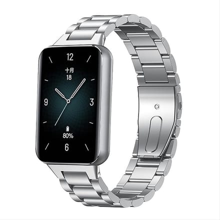 Strap-it Stalen schakel band met vlindersluiting - geschikt voor de Honor Band 9 (zilver)