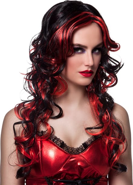 Boland - Pruik Devilicious - Krullen - Lang - Vrouwen - Duivel - Halloween en Horror