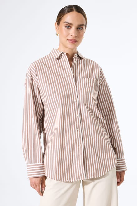 GARCIA Dames Effen Blouse Wit Lange mouw