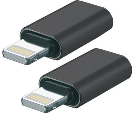 New Age Devi - 2-delige Set - Lightning naar USB-C Adapter - Strak Aluminium Design