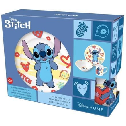 Stor Stitch Serie - Keramisch Serviesset - ALOHA - Kinderset 3-delig