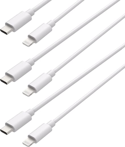 USB C naar Lightning Kabel - Oplader - Oplaadkabel Geschikt voor Apple / Iphone oplader - Fast Charge - MFi gecertificeerd - 150cm - Wit - 3 stuks - Cazy