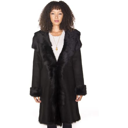 Dames Toscana schapenvacht suède trenchcoat-Tbilisi