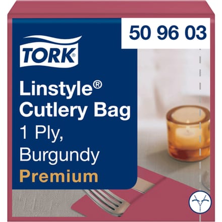 Pochette Tork Linstyle Premium 1-laags 390x390mm bordeauxrood 509603