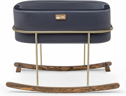 Asir Wieg - Zwart Goud - 90 x 70 x 58 cm - Inclusief matras
