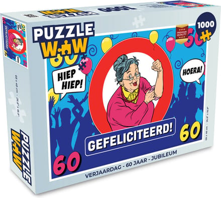 Puzzel Verjaardag - 60 Jaar - Jubileum - Legpuzzel - Puzzel 1000 stukjes volwassenen