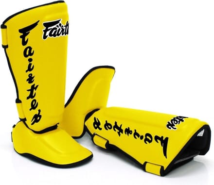 Fairtex SP7 Twister - afneembare Wreef en Scheenbeschermers - Geel - Maat S