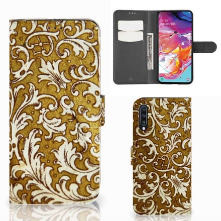 Wallet Case Samsung Galaxy A70 Barok Goud