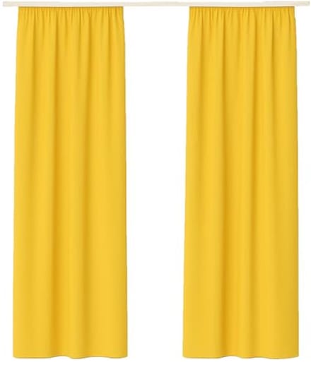 Decoratieve Microfibre Gordijnen Set van 2 - 140 x 145 cm - Geel