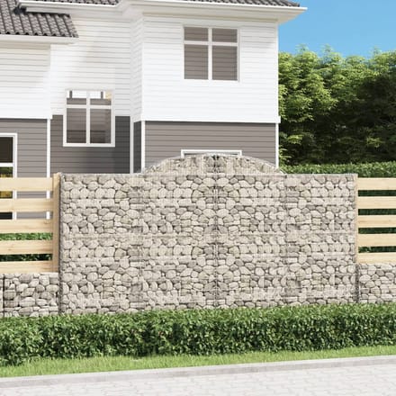 vidaXL - Schanskorven - 2 - st - gewelfd - 300x30x160/180 - cm - ijzer