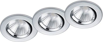 LED Spot 3 Pack - Inbouwspot - Torna Paniro - Rond 5W - Dimbaar - Warm Wit 3000K - Mat Chroom - Aluminium - Ø80mm