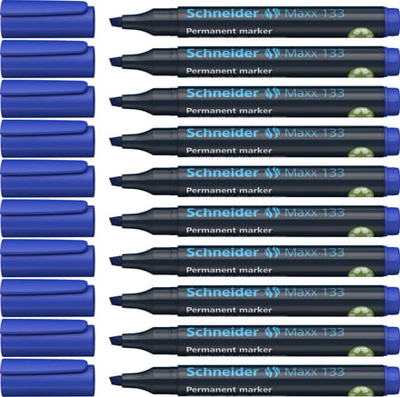 Schneider permanent marker - Maxx 133 - beitelpunt - blauw - 10 stuks - S-113303-10