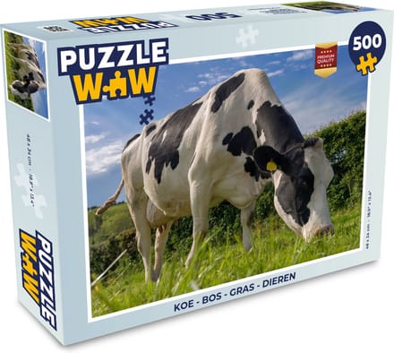 Puzzel Koe - Bos - Gras - Dieren - Legpuzzel - Puzzel 500 stukjes