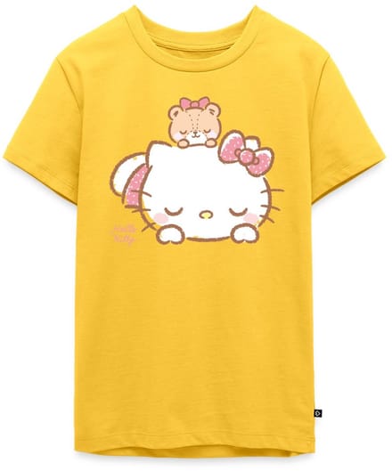 Hello Kitty Met Teddy Op Haar Rug Premium T-Shirt Tiener