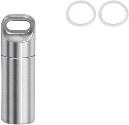RVS Waterdichte Pillendoos voor Buiten, Overlevingscontainer Capsule met 1 Compartment, Ideaal voor Reizen en Avonturen