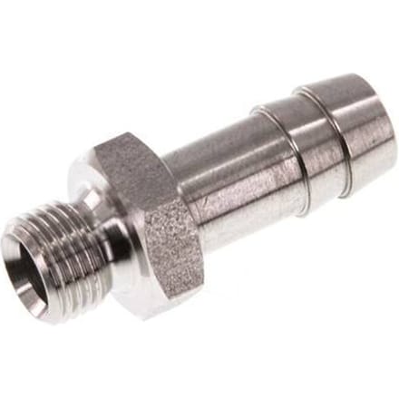 G 1/8'' Buitendraad x 9mm RVS Slangpilaar 40 Bar